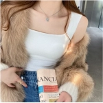 New Wide Shoulder  Square Neck Beautiful Back Threaded Vest Women's Seamless One-piece Fixed Cup Casual Solid Tops