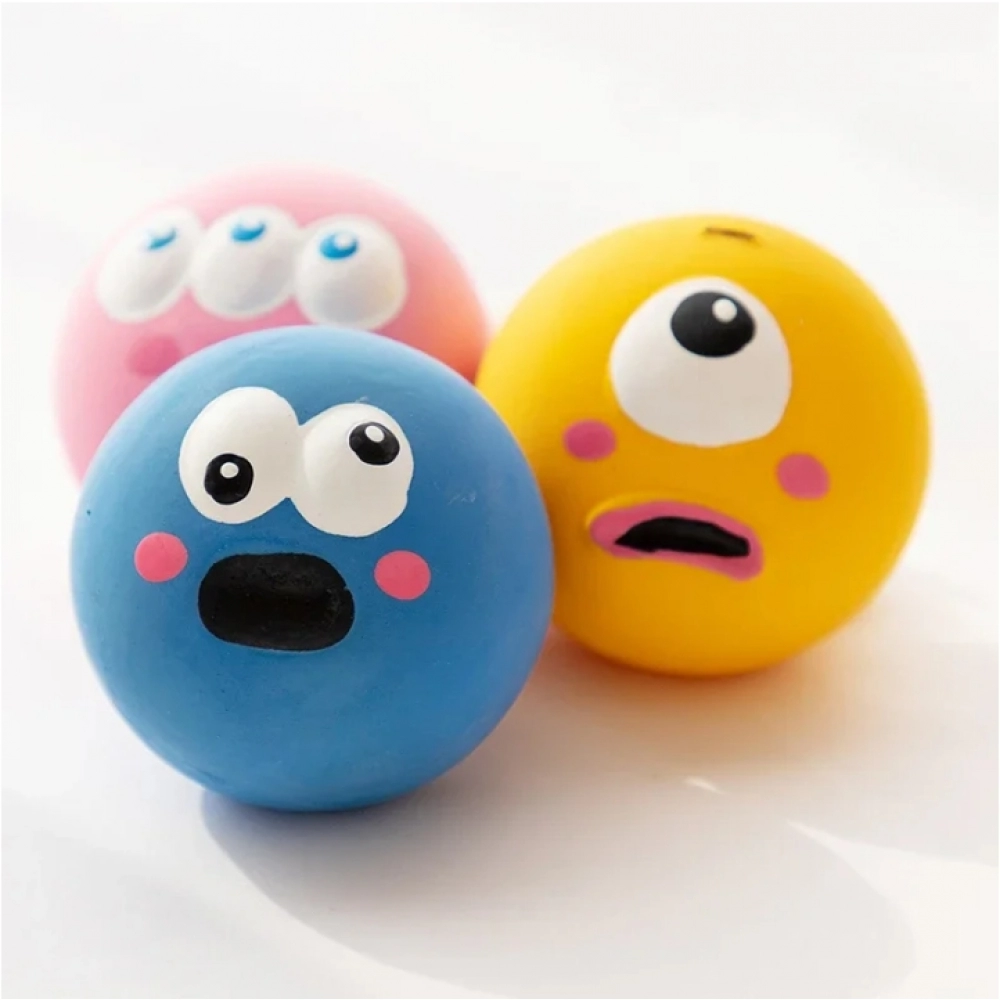 Pet Squeaky Toy Rubber Chew Ball Teeth Cleaner Anti-Bite Pet Supplies
