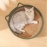Cool Dog Cat Bed Natural Plant Cushion Rattan Cat Nest House Sleeping Basket Hand Woven Small Dog Breathable Bed Storage Basket