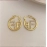 Full of zircon hollow circle letter F ear buckle personality fashion cold wind light luxury niche temperament earrings