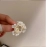 Fashion White Shell Flower Pearl Hoop Earrings for Women Korean Elegant Temperament Zircon Earrings Jewelry