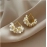 Fashion White Shell Flower Pearl Hoop Earrings for Women Korean Elegant Temperament Zircon Earrings Jewelry