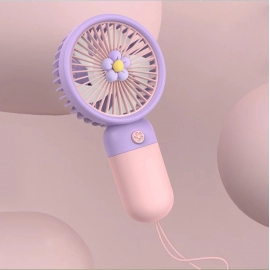 Portable Handheld Small Fan, Cartoon, Fruit, Flower, Desktop, Lazy Phone Holder, Multi Use in Student Dormitory, Summer