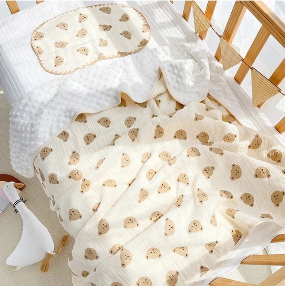 110*100cm Baby Blankets Newborn Child Quilt Cover Baby Crepe Doudou Blanket Cover Baby Muslin Blankets