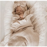 INS Ruffled Muslin Baby Swaddle Blankets for New Born Infant Bedding Organic Baby Accessories Newborn Receive Blanket Cotton