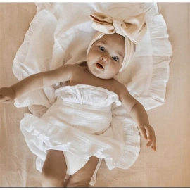 INS Ruffled Muslin Baby Swaddle Blankets for New Born Infant Bedding Organic Baby Accessories Newborn Receive Blanket Cotton