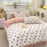 Duvet Cover Set 3pcs 100% Cotton Bedding Set Fashion Floral Quilt Cover Pillowcase Korean Ins Style Comforter Covers (NO SHEET)