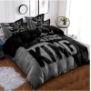 Gray And Black King Pattern Duvet Cover Set Soft And Comfortable Bedding Set For Bedroom Guest Room And Dorm Decoration