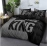 Gray And Black King Pattern Duvet Cover Set Soft And Comfortable Bedding Set For Bedroom Guest Room And Dorm Decoration