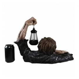 Halloween Zombie Crawling Horror Decor,Scary Zombie Holding Lantern Outdoor Figurine Garden Yard Decorations Haunted House Props